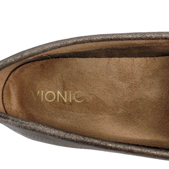 Vionic Moccasins Debbie Metallic Leather Rose Gold Driving Loafers Flats Sz 7.5 - Picture 6 of 11